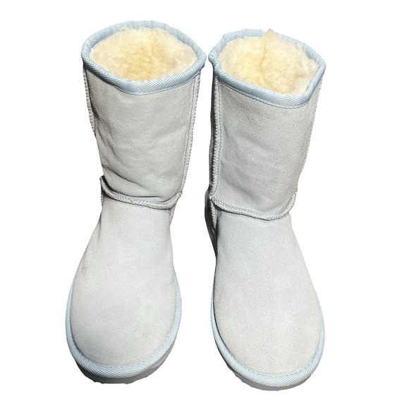 EMU Australia Boots Womens Size 7 Light Blue Sheepskin Suede Winter Warm Cozy - Picture 4 of 7